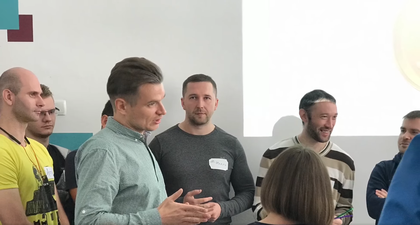 Group exercise during the Kovalska workshop.